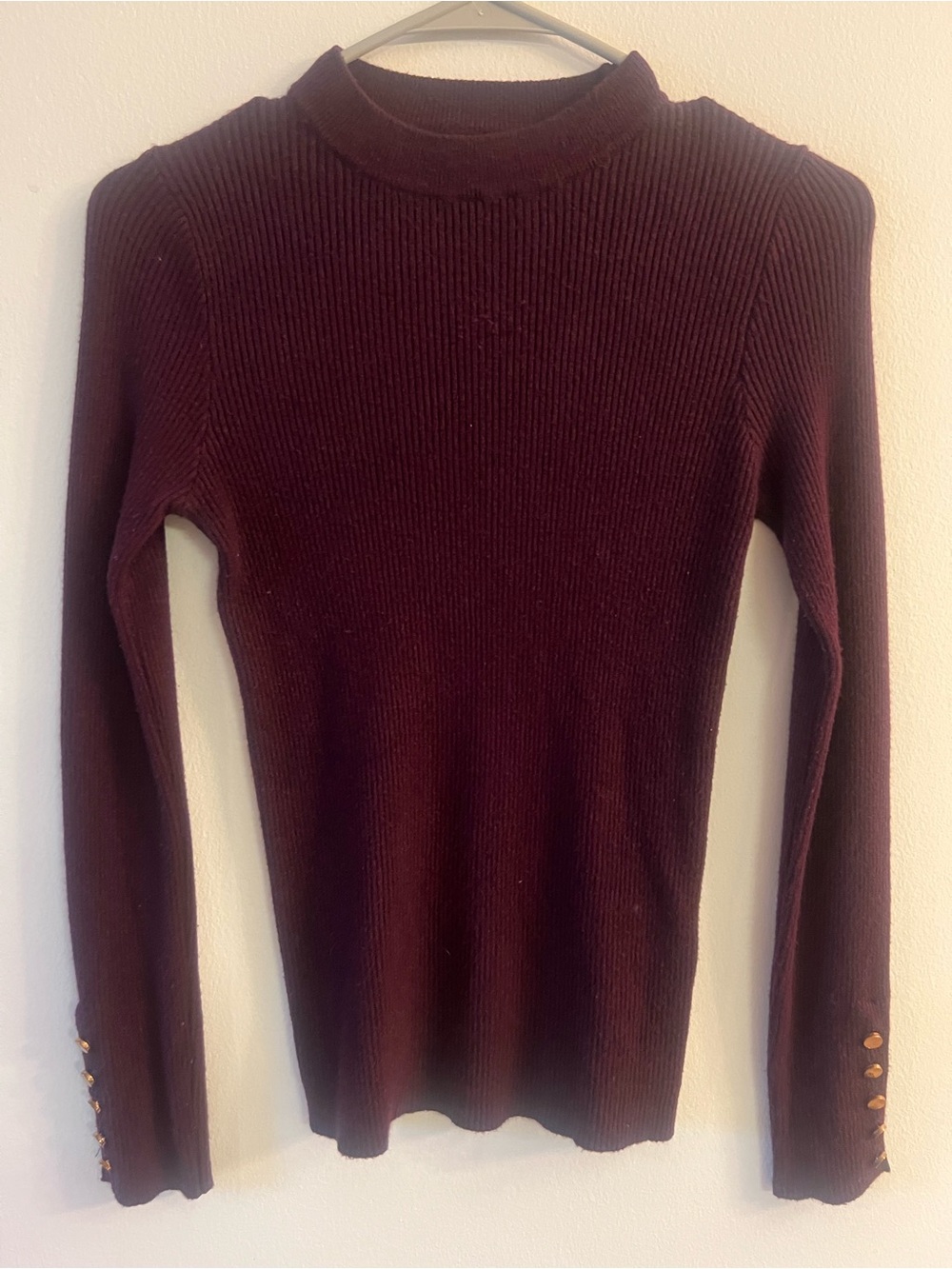 Women's Ribbed Crewneck Sweater - purple/eggplant